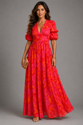 Olimpia | Vestido Fluido en Rosa y Naranja