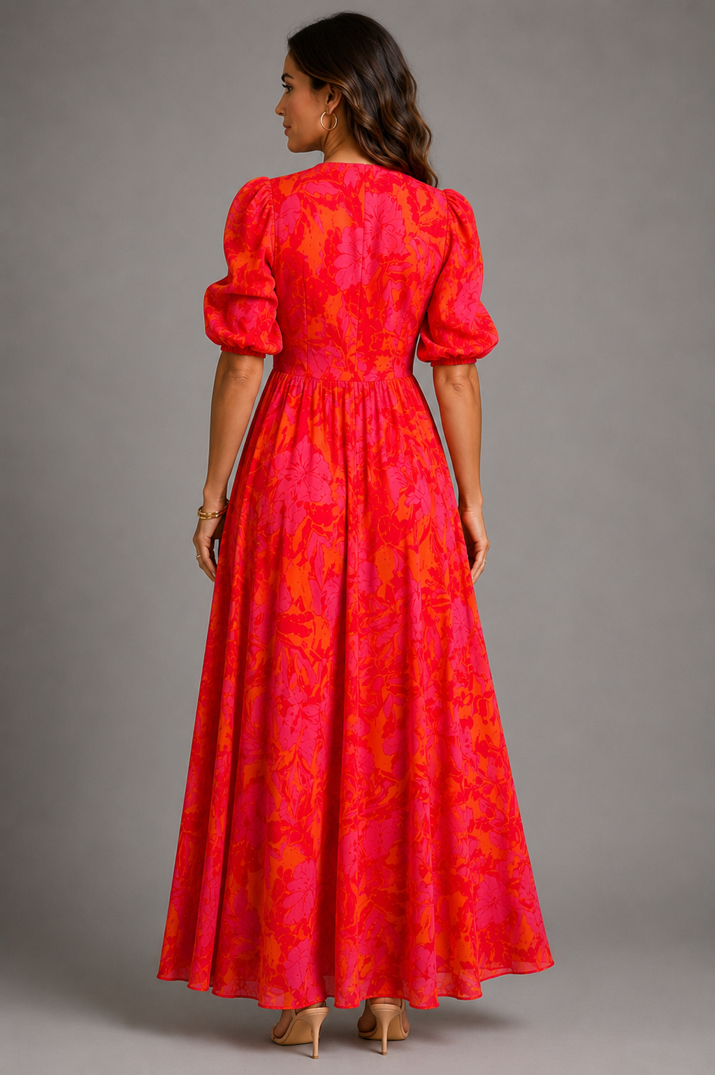Olimpia | Vestido Fluido en Rosa y Naranja